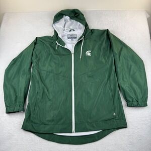 Michigan State Spartans Windbreaker Mens XL Green Hooded Zip Summit Sportswear